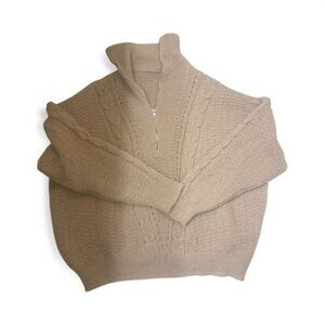 SHEIN Tan Cable Knit Turtleneck Sweater